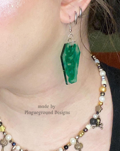 Resin Coffin Earrings