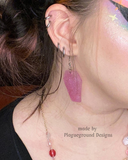 Resin Coffin Earrings